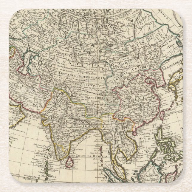 Asien 30 rechteckiger pappuntersetzer (Vorderseite)