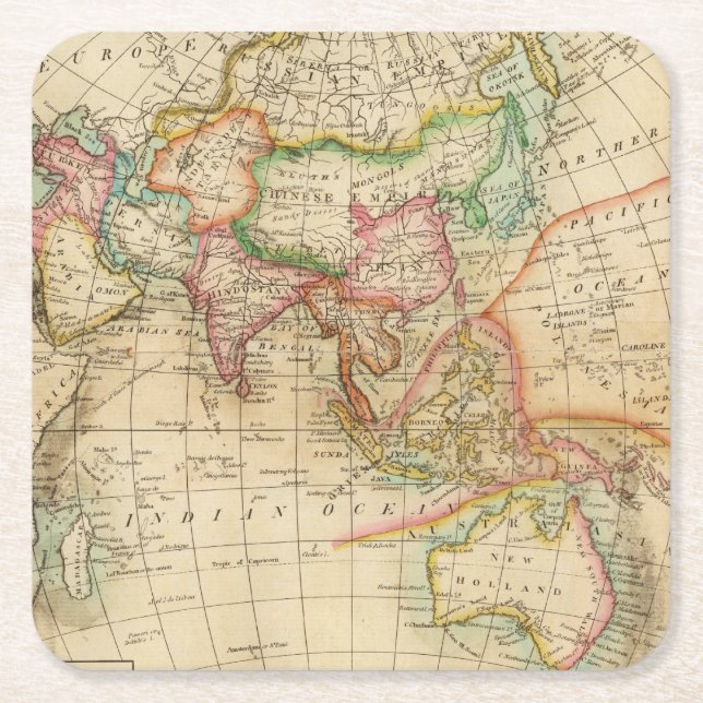 Asien 35 rechteckiger pappuntersetzer (Vorderseite)
