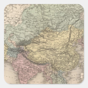 Asien 36 quadratischer aufkleber