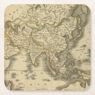 Asien 3 rechteckiger pappuntersetzer