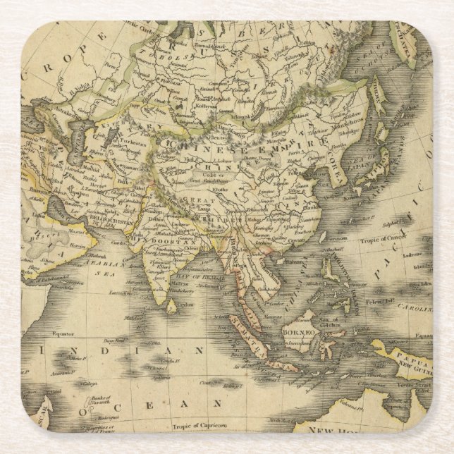 Asien 3 rechteckiger pappuntersetzer (Vorderseite)