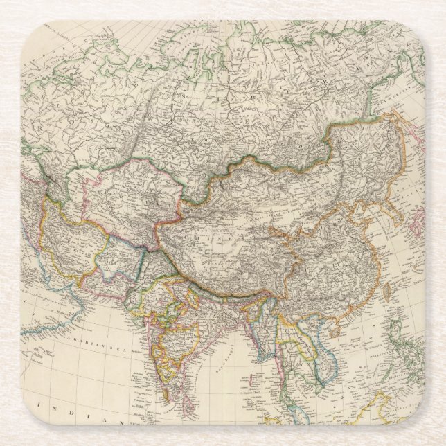 Asien 41 rechteckiger pappuntersetzer (Vorderseite)