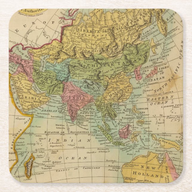 Asien 4 rechteckiger pappuntersetzer (Vorderseite)