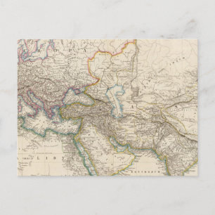 Asien-Atlas-Karte für Afrika, Europa und Western Postkarte