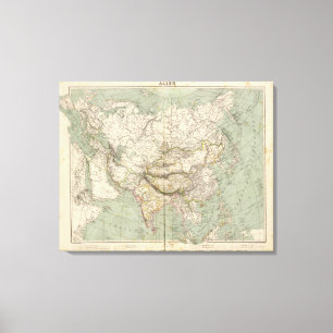 Asien-Atlas-Karte mit politischen Spaltungen Leinwanddruck