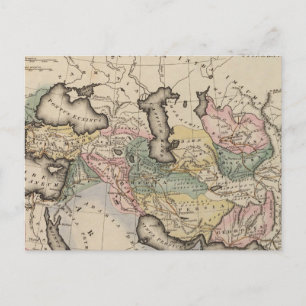 Asien-Atlas-Karte Postkarte
