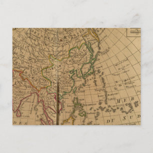 Asien-Atlas-Karte Postkarte