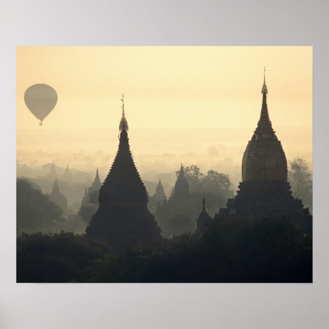 Asien, Birma, (Myanmar), Heide (Bagan) Heiße Luft Poster (Vorne)