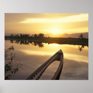 Asien, Burma (Myanmar) Versunkenes Fischerboot Poster