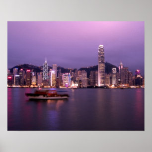 Asien, China, Hongkong, Stadt-Skyline und Poster