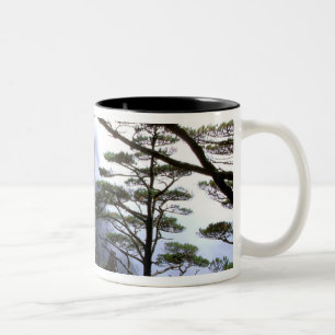Asien, China, Huanshan. Der gelbe Berg Zweifarbige Tasse