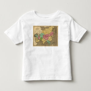 Asien-Handfarbiger Atlas-Karte 2 Kleinkind T-shirt
