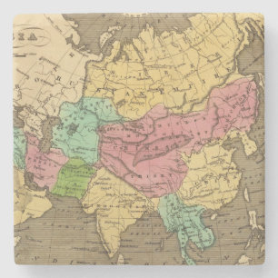 Asien-Handfarbiger Atlas-Karte 2 Steinuntersetzer