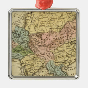 Asien-Handfarbiger Atlas-Karte Ornament Aus Metall