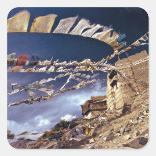 Asien, Indien, Ladakh, Leh. Bekannt als Little Quadratischer Aufkleber
