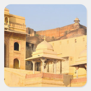 Asien, Indien, Rajasthan, Amber Amer). Die Quadratischer Aufkleber