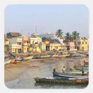 Asien, Indien, Tamil Nadu, Kanniyakumari Quadratischer Aufkleber
