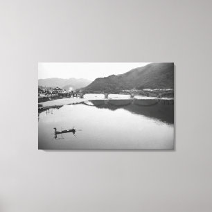 Asien, Japan, Iwakuni. Fischer und historisch Leinwanddruck