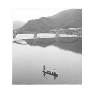 Asien, Japan, Iwakuni. Fischer und historische Brü Notizblock