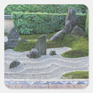 Asien, Japan, Kyoto, Daitokuji-Tempel, Zuiho-in Quadratischer Aufkleber