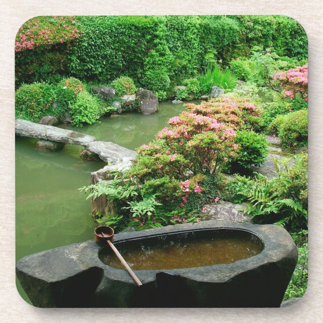 Asien, Japan, Kyoto. Zen-Garten Getränkeuntersetzer (Vorderseite)