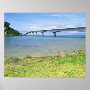 Asien, Japan, Okinawa, Kouri-Brücke Poster