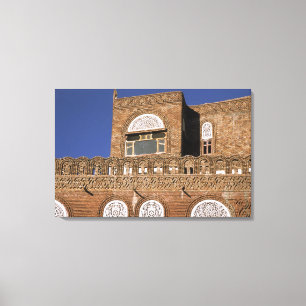Asien, Jemen, Sana'a. Detail jemenitischer Archite Leinwanddruck