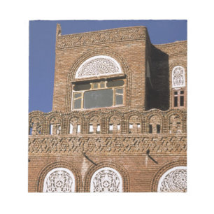 Asien, Jemen, Sana'a. Detail jemenitischer Archite Notizblock