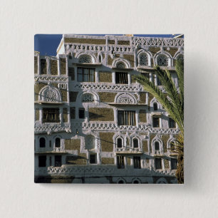 Asien, Jemen, Sana'a. Jemenitisches Haus. Button