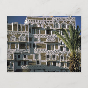 Asien, Jemen, Sana'a. Jemenitisches Haus. Postkarte