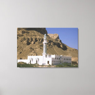Asien, Jemen, Tarim. Weiße Moschee. Leinwanddruck