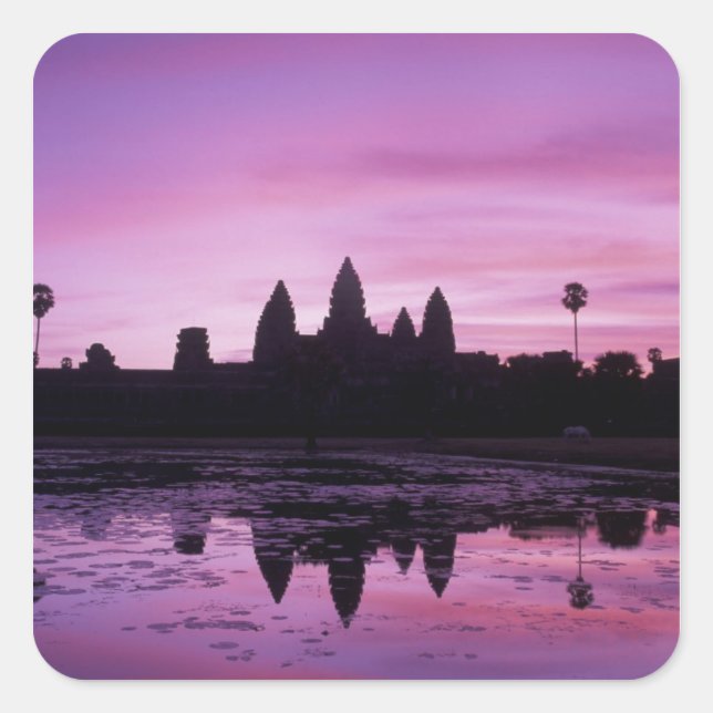 Asien, Kambodscha, Siem Reap, Angkor Wat (b. 12. 2 Quadratischer Aufkleber (Vorderseite)