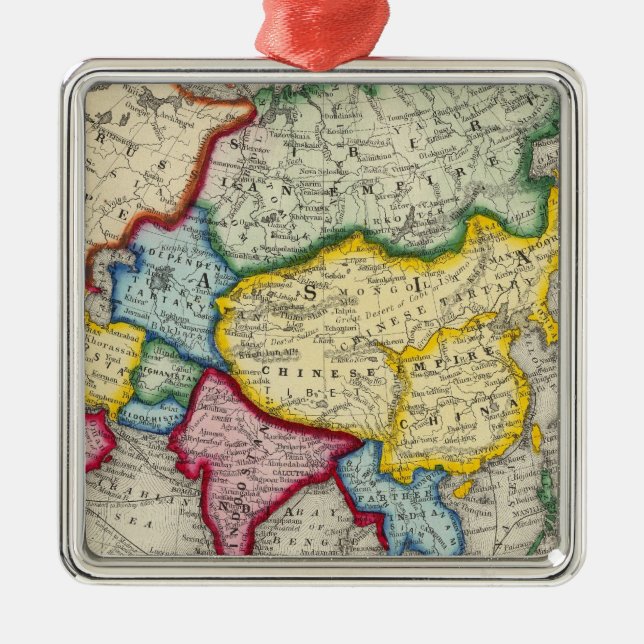 Asien-Karte Silbernes Ornament (Vorne)