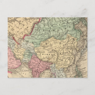 Asien-Karte von Mitchell Postkarte