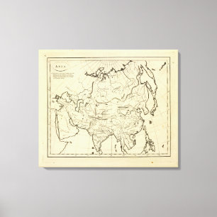 Asien-Konturkarte Leinwanddruck
