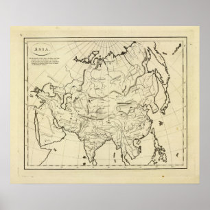 Asien-Konturkarte Poster