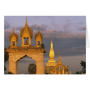 Asien, Laos, Vientiane. That Luang Tempel.