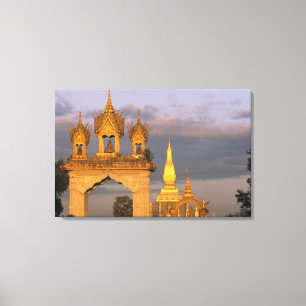 Asien, Laos, Vientiane. That-Luang-Tempel. Leinwanddruck