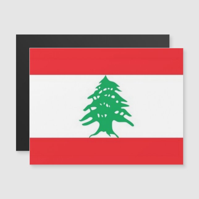 Asien - Libanon - Flagge - Magnetkarte (Vorne/Hinten)