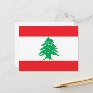Asien - Libanon - Flagge - Postkarte
