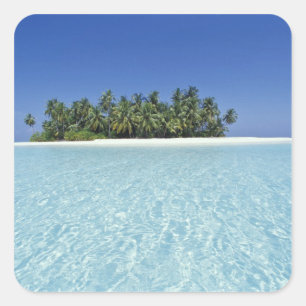 ASIEN, Malediven, Ari-Atoll, unbewohnt Quadratischer Aufkleber