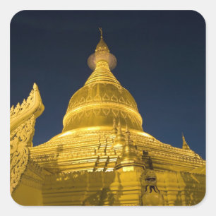 Asien, Maynmar, Yangon, buddhistischer Tempel in Y Quadratischer Aufkleber