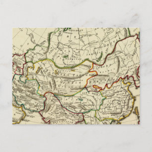 Asien mit umrissenen Grenzen Postkarte