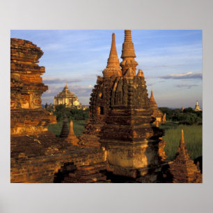 Asien, Myanmar, Bagan. Antike Tempel und Poster