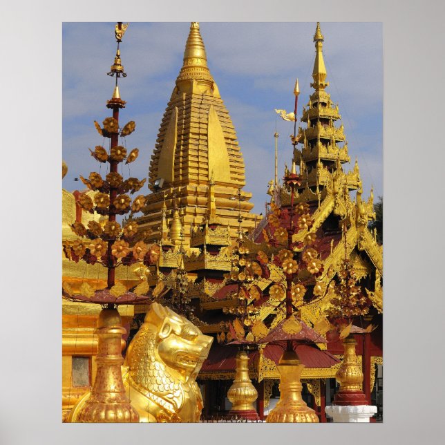 Asien, Myanmar (Birma), Bagan (Heide). Das Shwe 3 Poster (Vorne)