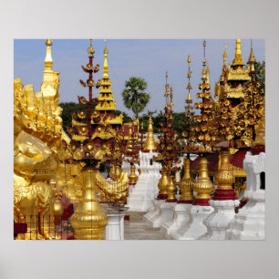 Asien, Myanmar (Birma), Bagan (Heide). Das Shwe 5 Poster
