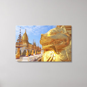 Asien, Myanmar (Birma), Bagan (Pagan). Die Shwe 4 Leinwanddruck