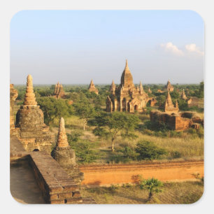 Asien, Myanmar (Birma), Bagan (Pagan). Verschieden Quadratischer Aufkleber