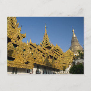 Asien, Myanmar, Rangun. Golden stupa von Shwedagon Postkarte