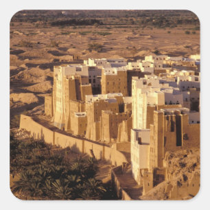 Asien, Naher Osten, Republik Jemen, Shibam Quadratischer Aufkleber